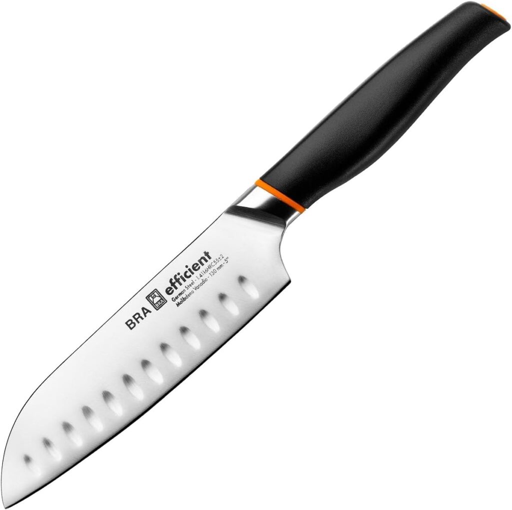 BRA Efficient | Cuchillo Santoku, Acero Inoxidable, Gris...