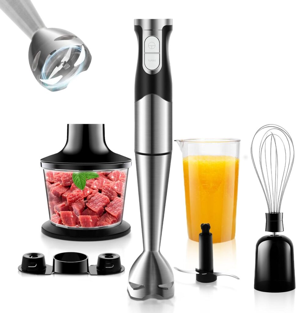 NWOUIIAY Batidora de Mano 6 en 1 Multifunción 1200W Batidora de Mano...