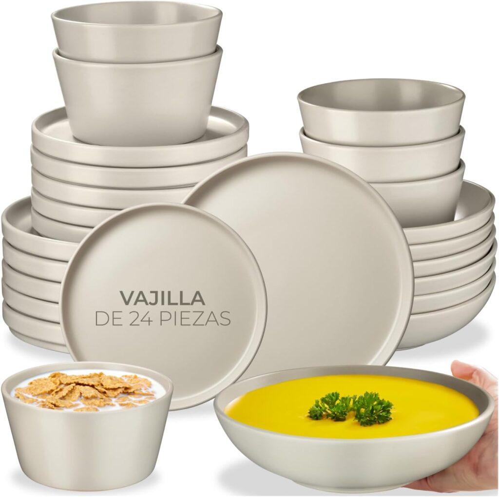 tectake® Servicio Combinado para 6 Personas, Juego Vajilla...