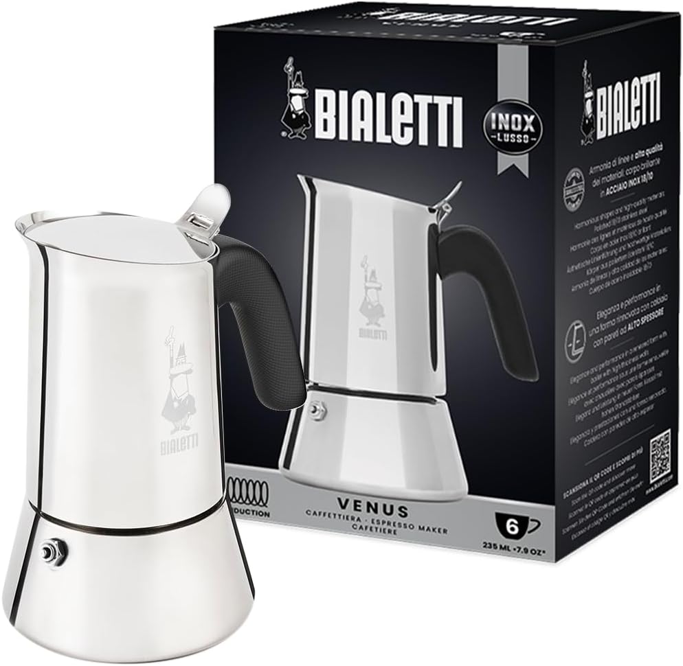 Bialetti Cafetera Venus, Mango Anti-escaldaduras, Apta para...