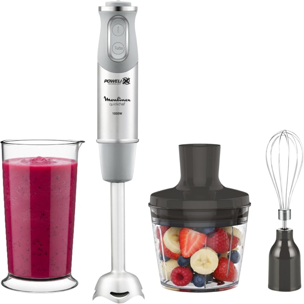 Moulinex QuickChef, Batidora de Mano 1000 W, Regulador de 10...