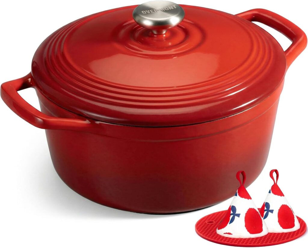 Overmont Olla de Hierro Fundido – Antiadherente...