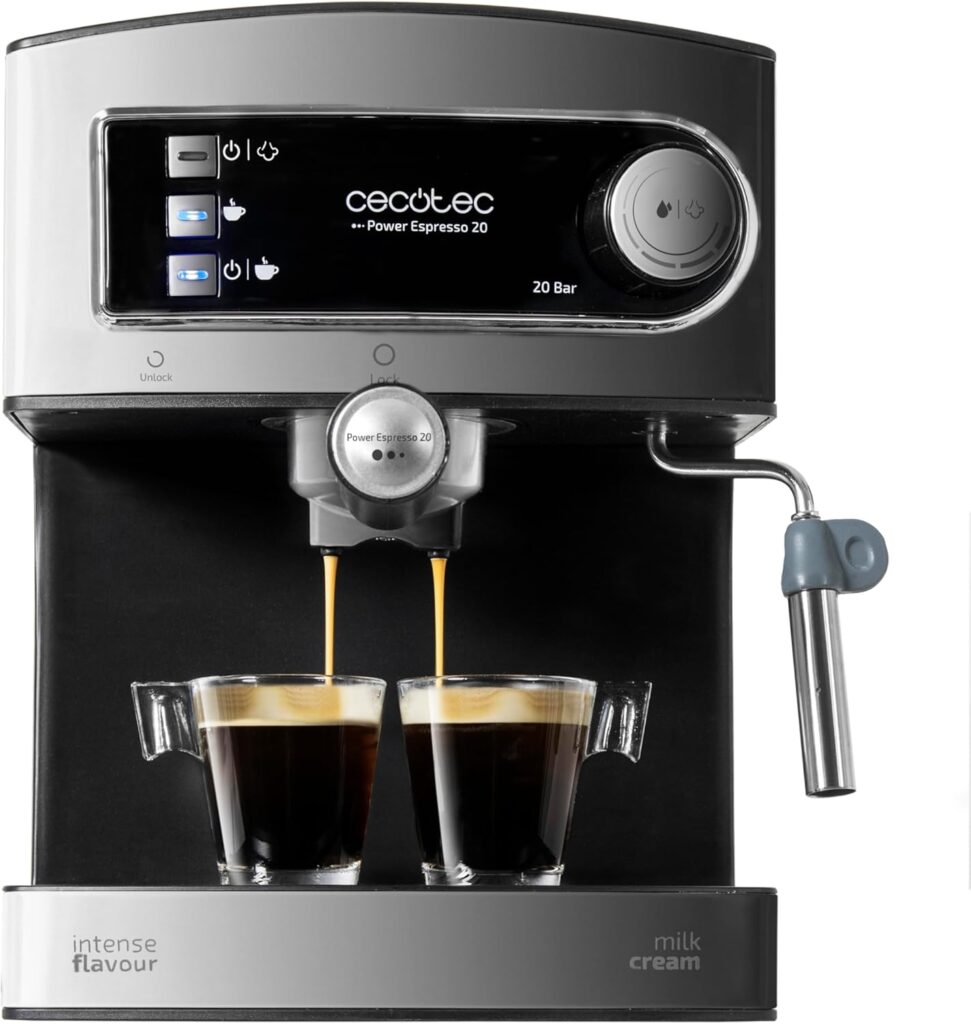 Cecotec Cafetera Express Manual con 20 Bares de Presión Power...