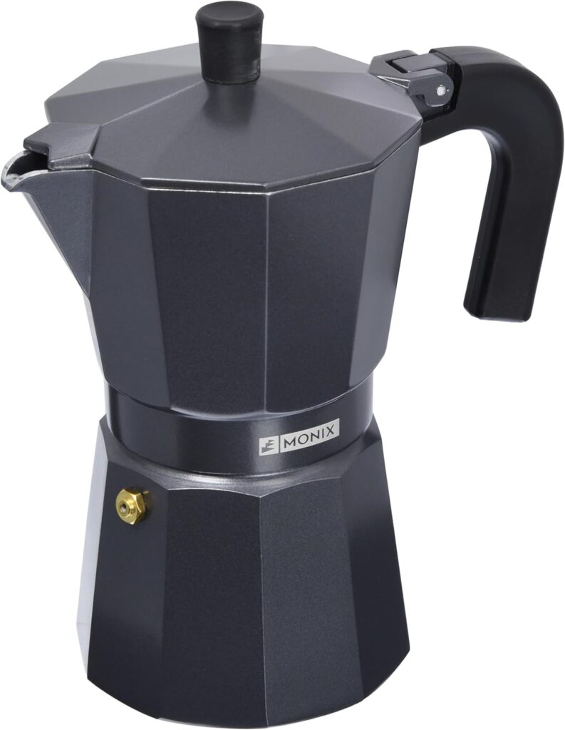 Monix Vitro Noir | Cafetera Italiana de Aluminio 6 Tazas...
