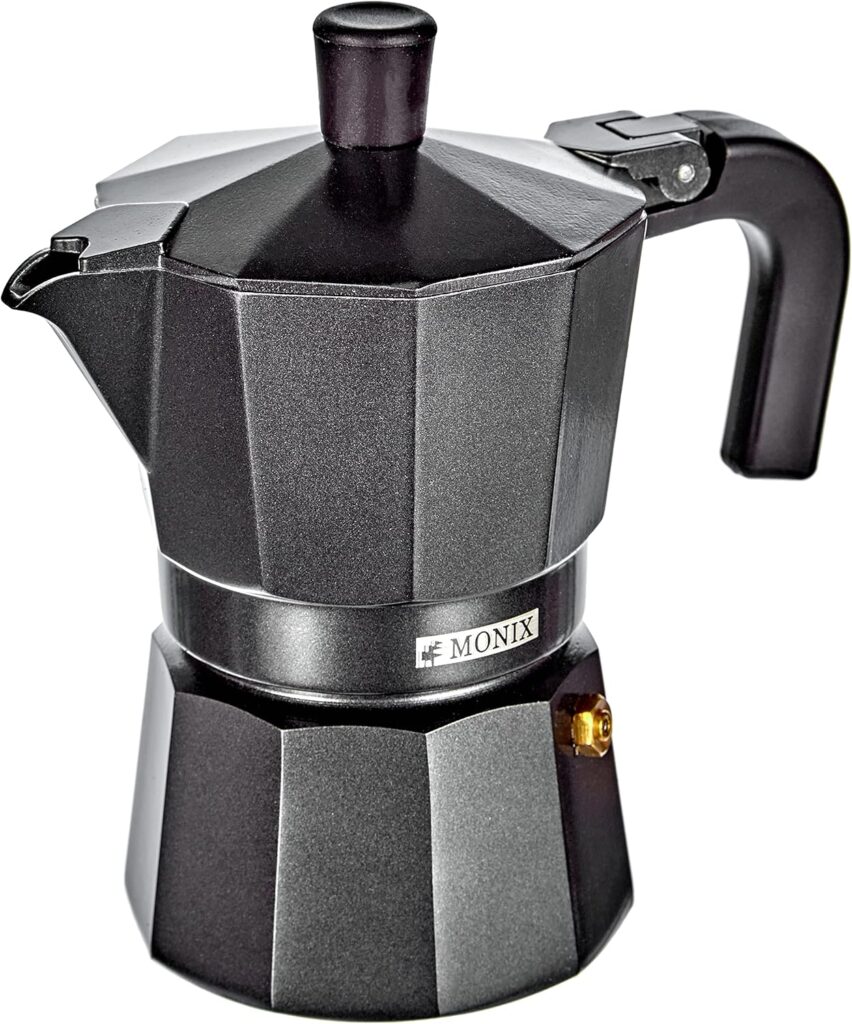 Monix Vitro Noir | Cafetera Italiana de Aluminio 3 Tazas...