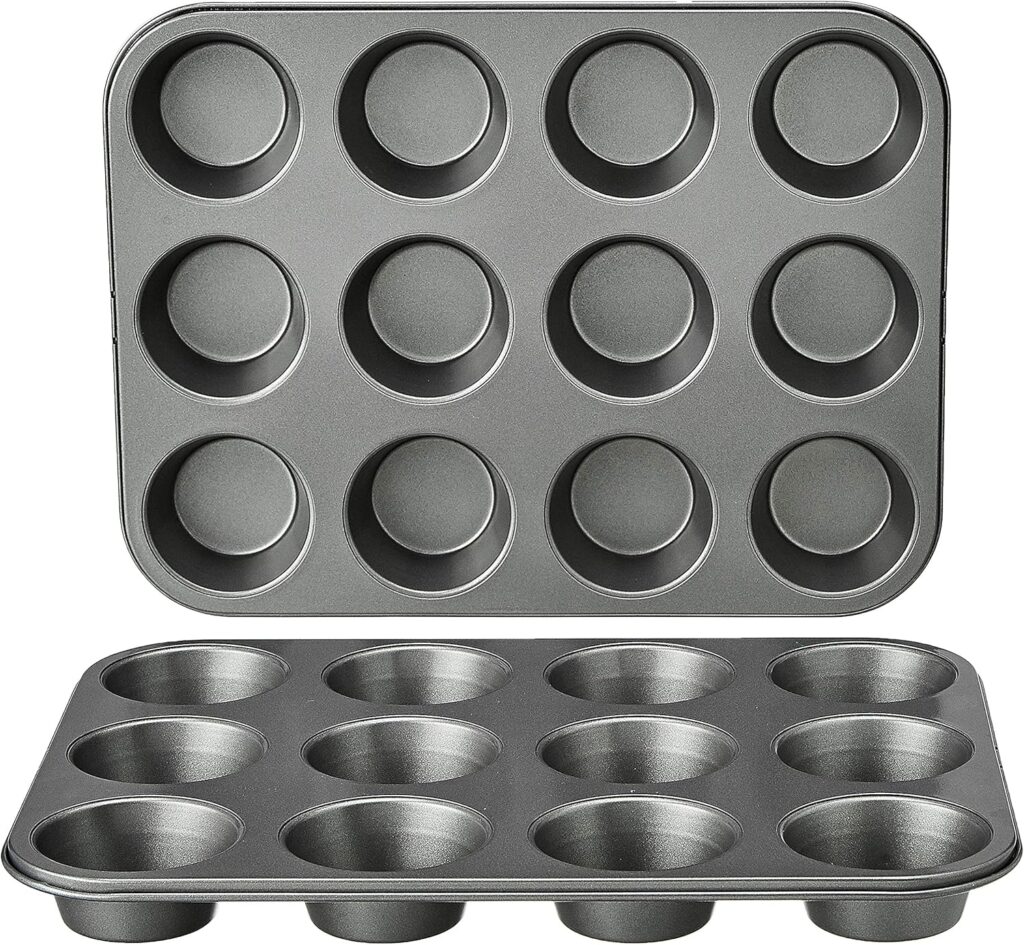 Amazon Basics Bandejas para hornear magdalenas, Redonda...